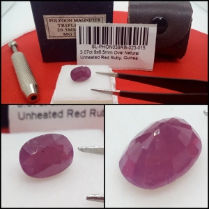 Rubí natural de Guinea Oval buena talla 3.07 Cts