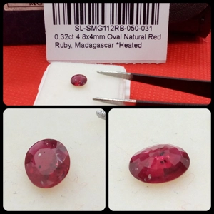 Rubí de Madagascar talla Oval 0.32 Cts