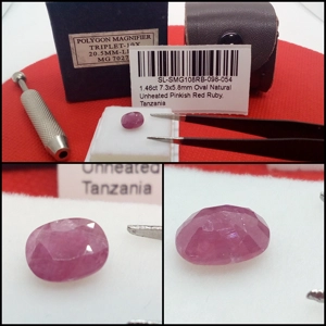 Rubí rosado de Tanzania Oval 1.46 Cts
