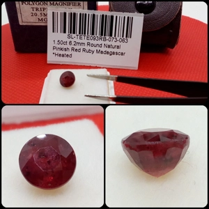 Rubí talla redonda de Madagascar 1.50 ct.
