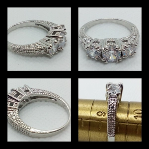 Sortija Triple Brillo - Talla 9 USA