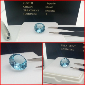 Topacio de Brasil Azul limpio talla redonda 7.32 Cts