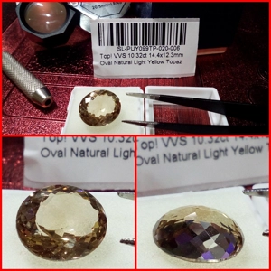 Topacio Amarillo Claro Ovalado VVS 10.32 Cts