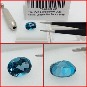 Topacio VVS Oval Azul London 2.39 Cts.
