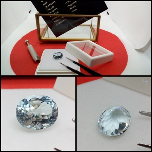 Topacio Brasil Azul cielo Oval limpio 6.48 Ct.