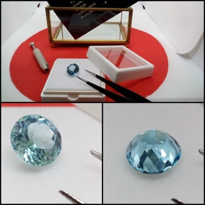 Topacio Baby Blue VS redondo 6.42 Ct.