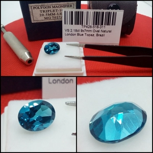 Topacio Oval VS Azul Londres Brasil 2.18 Cts