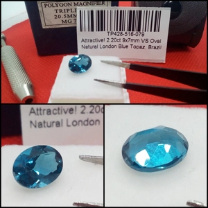 Topacio Oval VS Azul Londres Brasil 2.20 Cts