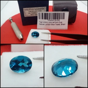 Topacio Oval VVS Azul Londres Brasil 2.22 Cts