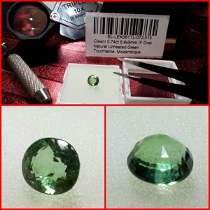 Turmalina verde Mozambique Oval 0.74 Cts