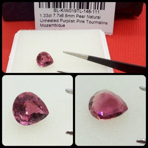Turmalina Rosa de Mozambique talla Pera 1.33 Cts