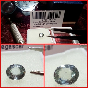 Zafiro azul claro Oval Madagascar 0.94 Cts.