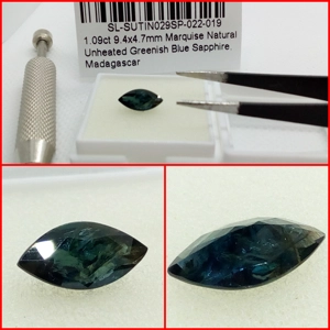 Zafiro Azul talla Marquesa de Madagascar 1.09 Cts.