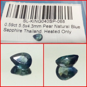 Zafiro Azul talla Pera Tailandia 0.59 Cts