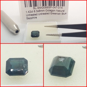 Zafiro de Madagascar azulado Octogono 1.42 Cts