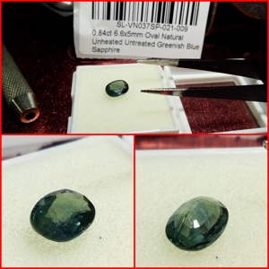 Zafiro Oval verdoso azul 0.84 Cts