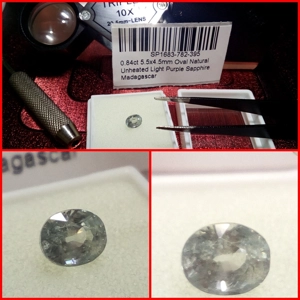 Zafiro púrpura Oval Madagascar 0.84 Cts