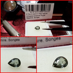 Zafiro Púrpura talla Pera 0.74 Cts