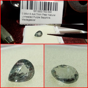 Zafiro Púrpura talla Pera Madagascar 0.98 Cts
