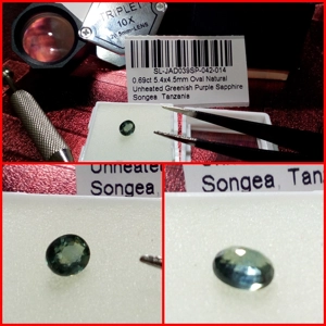 Zafiro natural Púrpura Tanzania 0.69 Cts.