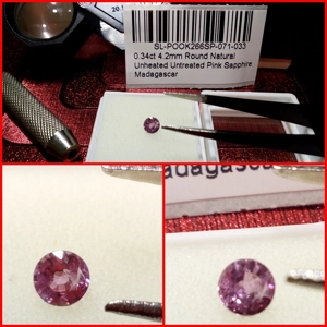 Zafiro Rosa Madagascar talla Redonda 0.34 Cts.