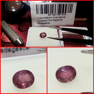 Zafiro natural Rosa Oval Madagascar 1 Cts