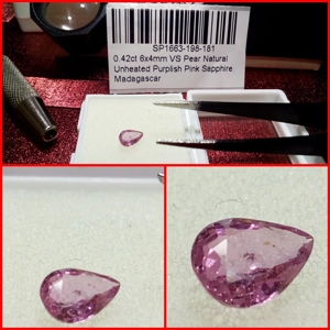 Zafiro Rosa talla Madagascar Pera 0.42 Cts.