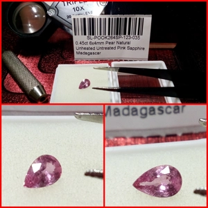 Zafiro Rosa talla Madagascar Pera 0.45 Cts
