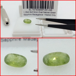 Zafiro Verde Oval de Madagascar 1.28 Cts.
