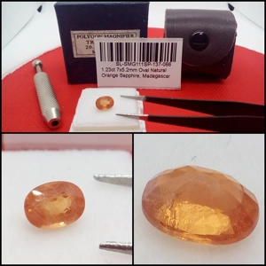 Zafiro naranja Oval Madagascar 1.23 Cts