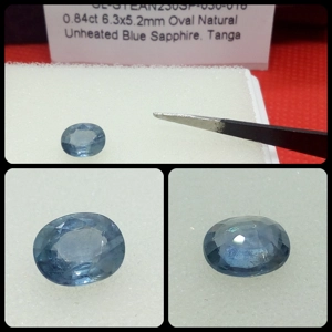 Zafiro Natural Azul Oval Sin Tratar - 0.84Cts