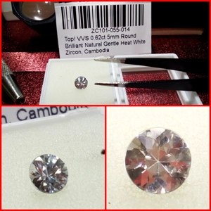 Zircón Redondo Camboya VVS 0.62 Cts .