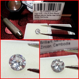 Zircón VVS Redondo de Camboya 1.20 Cts