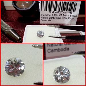 Zircón VS Redondo de Camboya 1.27 Cts .