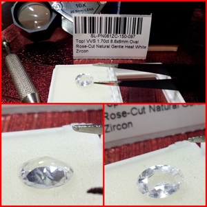 Zircon blanco talla Oval 1.70 Cts.