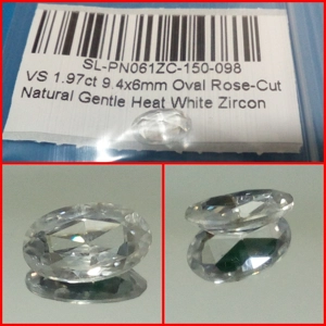 Zircon blanco talla Oval 1.97 Cts.