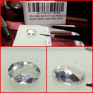 Zircon blanco VS talla Oval 2.06 Cts.