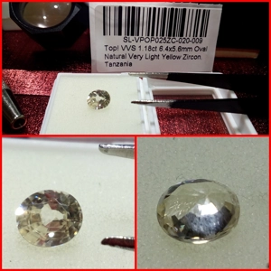 Zircon VVS Amarillo claro Oval 1.18 Cts.