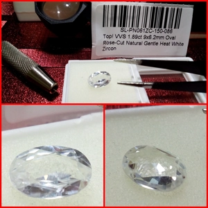 Zircon VVS Blanco talla Oval 1.89 Cts.