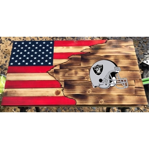 Las Vegas Raiders Rustic Wooden Flag