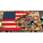 Tampa Bay Buccaneers Rustic Wooden Flag