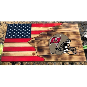Tampa Bay Buccaneers Rustic Wooden Flag