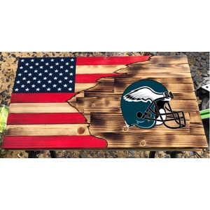 Philadelphia Eagles Rustic Wooden Flag