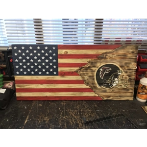 Atlanta Falcons GIANT Rustic Wooden Flag