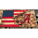 Alabama Crimson Tide Rustic Wooden Flag