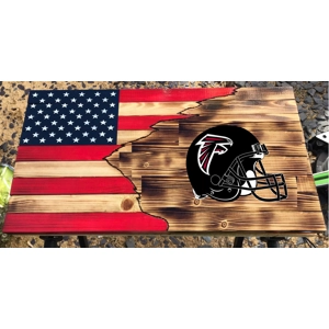 Atlanta Falcons Rustic Wooden Flag