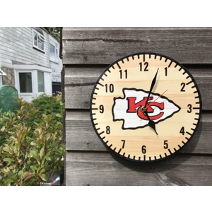 Kansas City Chiefs Wooden Clock