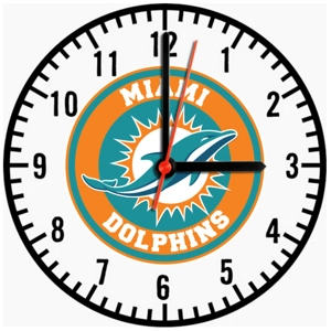 Miami Dolphins Wooden Clock