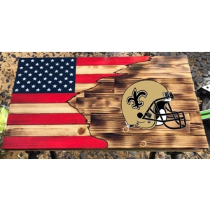 New Orleans Rustic Wooden Flag