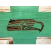Seattle Seahawks Seajack Rustic Wooden Flag